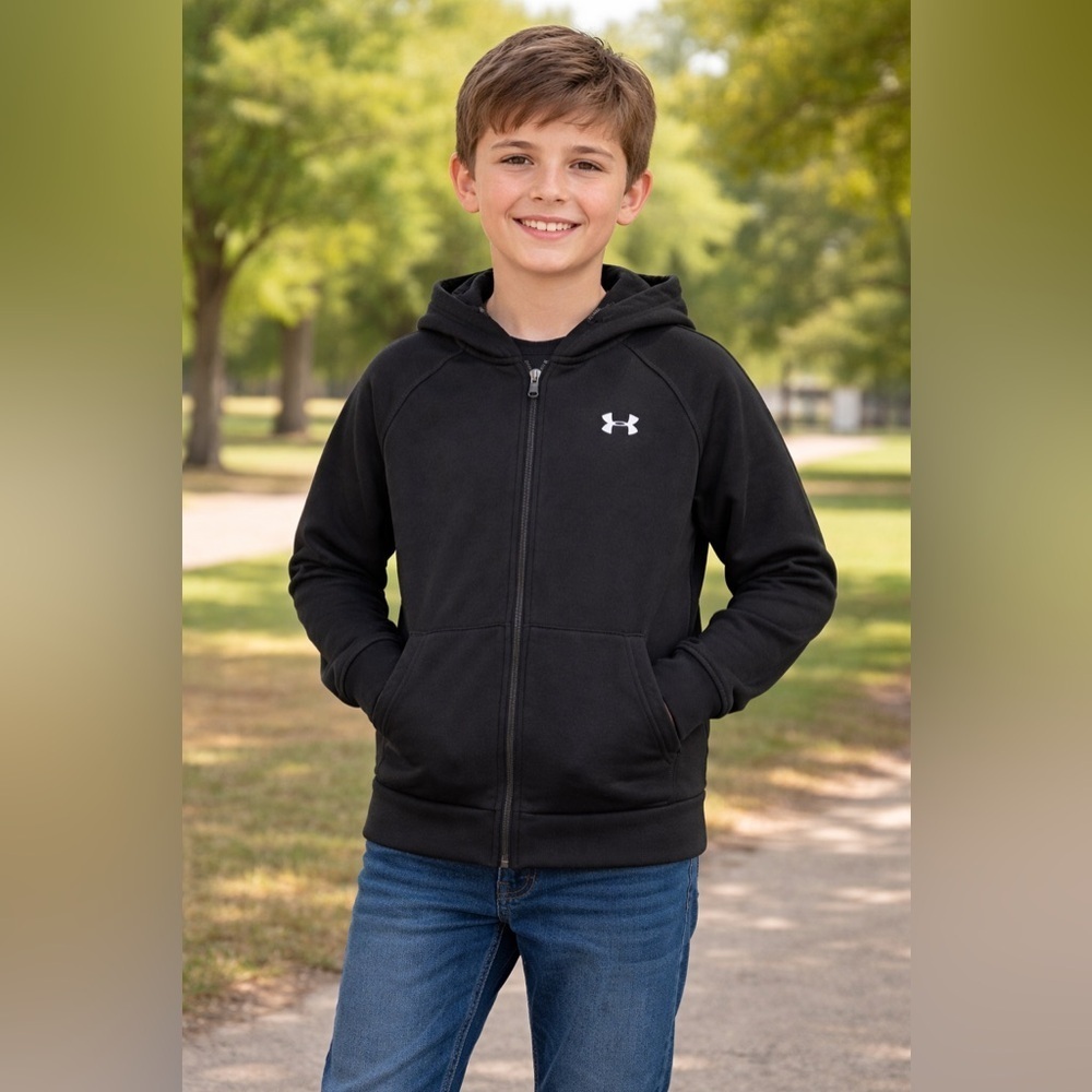Under Armour Kids Black Zip-Up Hoodie